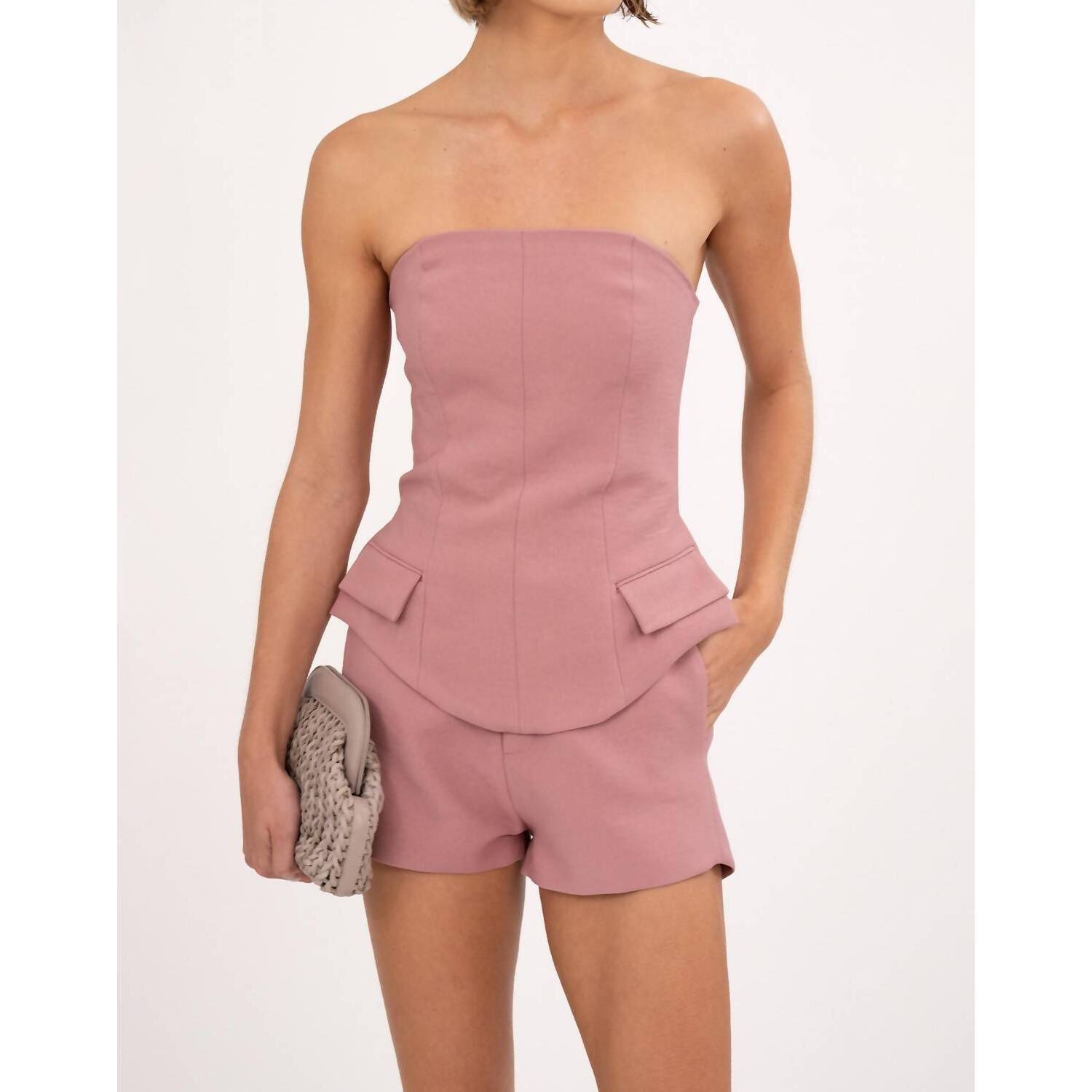 New Nonchalant Label Georgia Bustier Top In Mauve